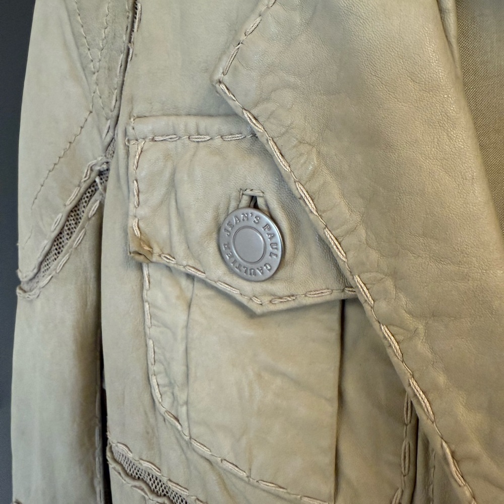 Jean Paul Gaultier size 42 (M) GUC needs a dry cleaning Beige/Tan/green? Jacket - Picture 7 of 16